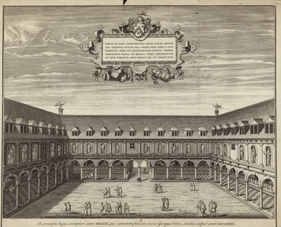 Het binnenplein van de Royal Exchange door George Vertue