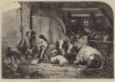 Een Boerderij in Carnarvonshire door George Vicat Cole