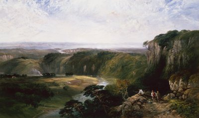Chepstow vanaf de Windcliff door George Vicat Cole