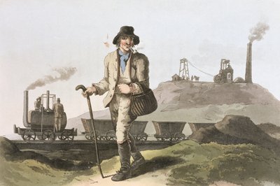 Blenkinsop-locomotief bij Middleton-kolenmijn nabij Leeds, uit 