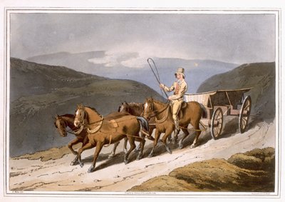 De East Riding of Wolds Wagon, gegraveerd door Robert Havell de Oudere, gepubliceerd in 1814 door Robinson en Son, Leeds door George Walker