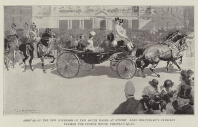 Aankomst van de nieuwe gouverneur van New South Wales in Sydney, Lord Beauchamp