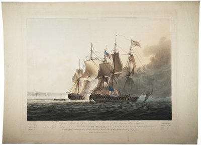 Zijne Majesteits Schip Shannon neemt de Amerikaanse fregat Chesapeake in, 1813 door George Webster
