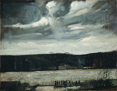 Een bewolkte dag (Hudson River: naderende bui) door George Wesley Bellows