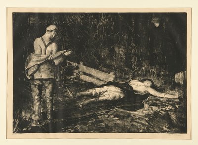 Belgische boerderij uit de oorlogserie door George Wesley Bellows