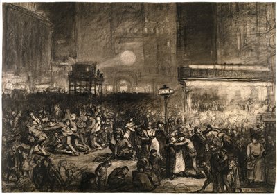 Verkiezingsnacht Times Square door George Wesley Bellows