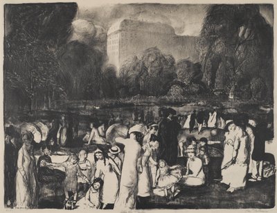In het park, licht, 1916 door George Wesley Bellows
