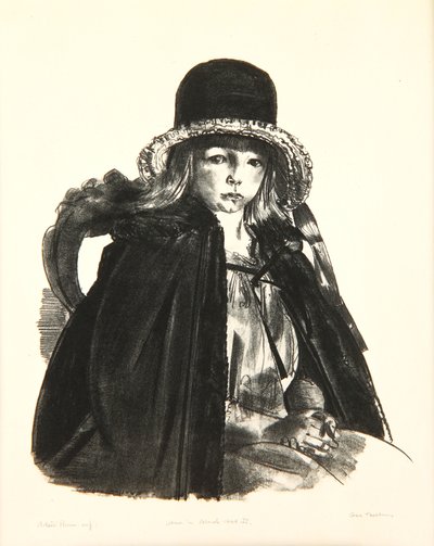 Jean met een zwarte hoed, 1923-24 door George Wesley Bellows