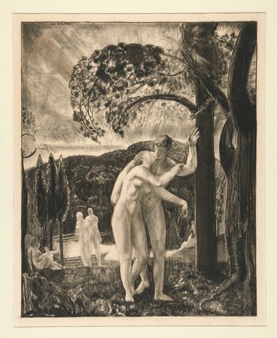Geliefden fluisterden nog steeds in de schemering door George Wesley Bellows