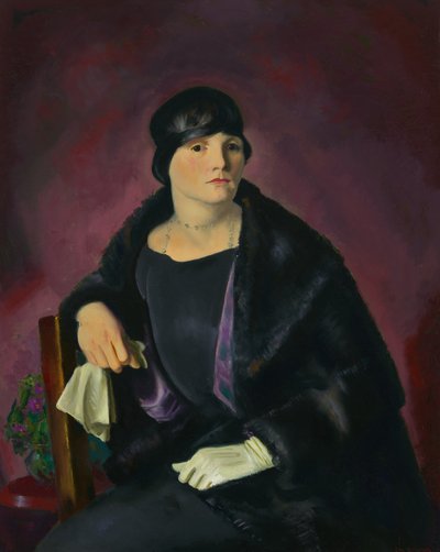 Portret van Mrs. Walter Richter (olieverf op doek) door George Wesley Bellows