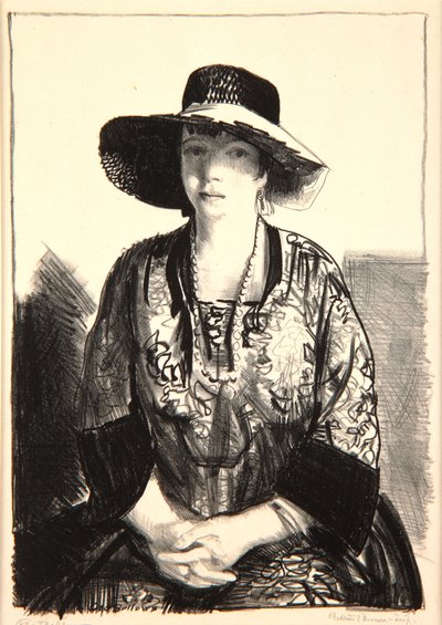 De Zwarte Hoed, 1921 door George Wesley Bellows