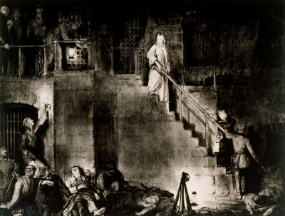 De moord op Edith Cavell door George Wesley Bellows