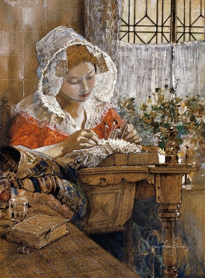 De Vlaamse Kantkloster, c.1925 door George Wharton Edwards