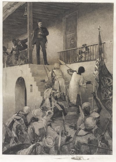 De dood van generaal Gordon door de volgelingen van de Mahdi, 26 januari 1885 door George William Joy
