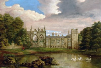 Newstead Abbey, Nottinghamshire, vanaf het bovenmeer door George William Taylor