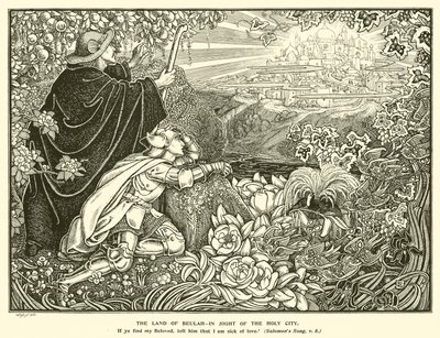 Het land van Beulah, in zicht van de Heilige Stad (gravure) door George Woolliscroft Rhead