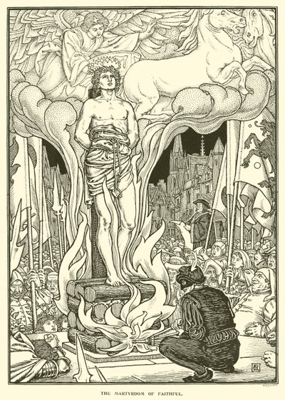 Het martelaarschap van Faithful door George Woolliscroft Rhead