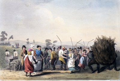 Rape Dorsen, uit Het Kostuum van Yorkshire gegraveerd door Robert Havell (1769-1832) 1814 door George after Walker