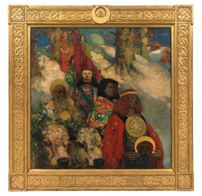De druïden - De mistletoe binnenhalen door George and Hornel Edward A. (1864 1933) Henry