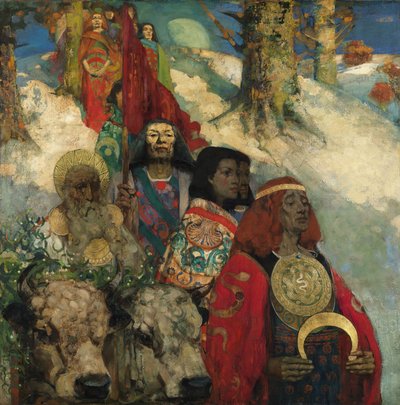 De Druïden - Het Binnenbrengen van de Maretak door George and Hornel Edward A. (1864 1933) Henry