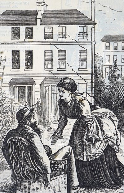 Cartoon over snelle stedelijke uitbreiding en Jerry-building door George du Maurier