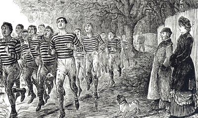 Cartoon van een gezondheids- en fitnesssessie door George du Maurier