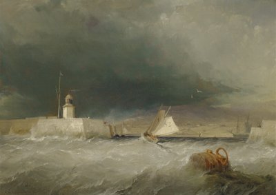 Haven op een Stormachtige Dag door George the Elder Chambers