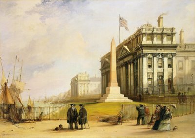 De Bellot obelisk bij Greenwich Hospital, Londen, een gedenkteken ter nagedachtenis aan de Franse luitenant Joseph René Bellot door George the Elder Chambers