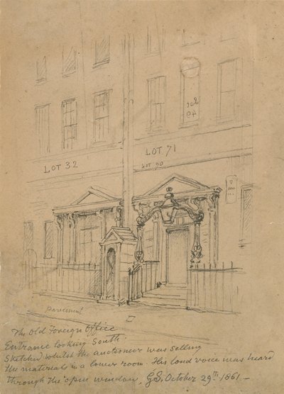 Het oude ministerie van Buitenlandse Zaken, Downing Street door George the Elder Scharf