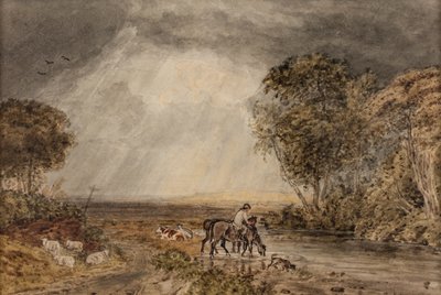 Landschap [De terugkeer naar huis], datum onbekend door George the Younger Barret