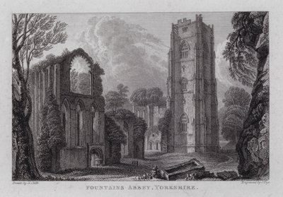 Fountains Abbey, Yorkshire door George the Younger Cuitt