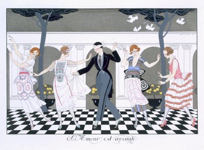 Liefde is Blind, gegraveerd door Henri Reidel door Georges (after) Barbier