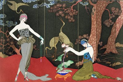 De Mode voor Lakwerk, gegraveerd door Henri Reidel door Georges (after) Barbier