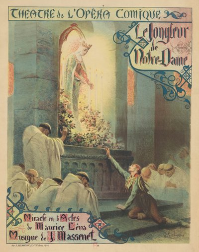 Premièreposter voor de opera Le jongleur de Notre-Dame van Jules Massenet, 1904 door Georges Antoine Rochegrosse