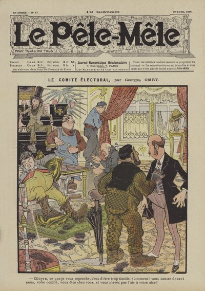 Het verkiezingscomité. Illustratie voor Le Pele-Mele, 1906 door Georges Antonin Henri Mory