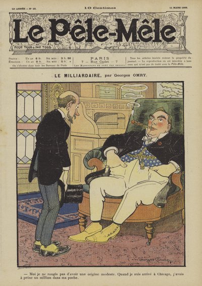 De miljardair. Illustratie voor Le Pele-Mele, 1906 door Georges Antonin Henri Mory