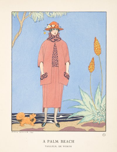 Een Palm Beach, uit een collectie modeplaten door Georges Barbier