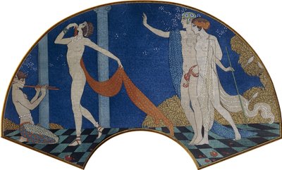 Dansende Figuren op een Terras door Georges Barbier
