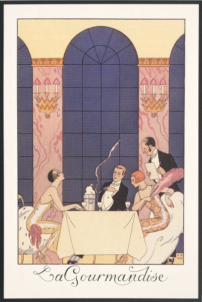 Falbalas et Fanfreluches, Almanak voor 1925: "La gourmandise" door Georges Barbier