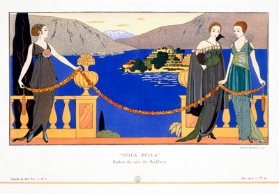 Isola Bella, avondjurken ontworpen door Redfern, 1914 door Georges Barbier
