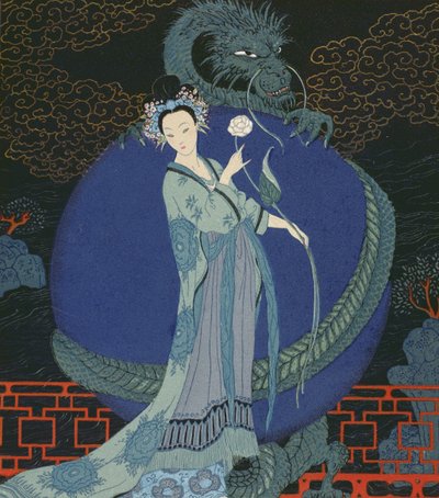 Dame met een Draak door Georges Barbier