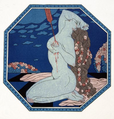Le Deramantnier, illustratie uit Les Chansons de Bilitis, door Pierre Louys, uitgegeven 1922 door Georges Barbier