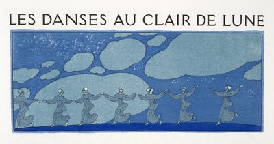 Les Danses au Clair de Lune, illustratie uit Les Chansons de Bilitis, door Pierre Louys, uitgegeven 1922 door Georges Barbier