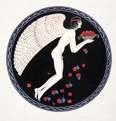 Roses dans la Nuit, illustratie uit Les Chansons de Bilitis, door Pierre Louys, pub. 1922 door Georges Barbier