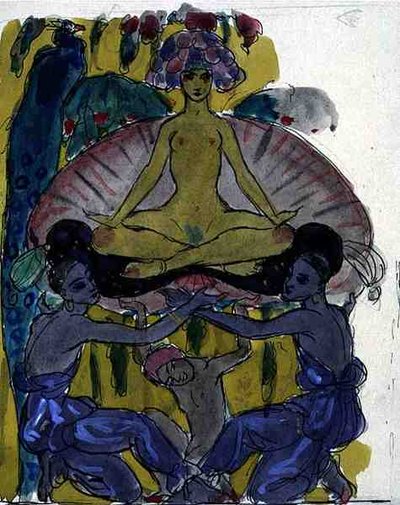 Studie voor De Geboorte van Venus door Georges Barbier