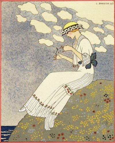 Een beetje..., ontwerp voor een landelijke jurk door Paquin door Georges Barbier
