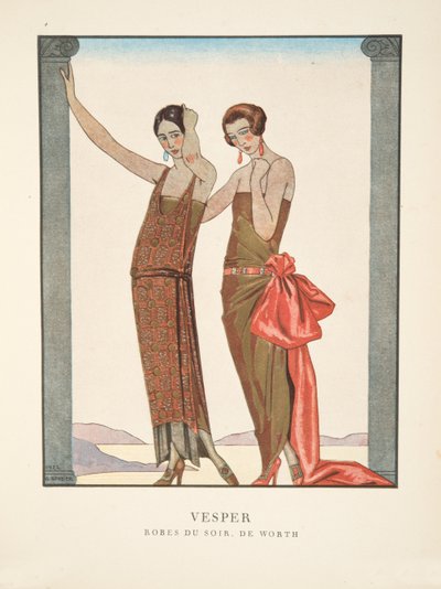 Vesper, uit een collectie modeplaten door Georges Barbier