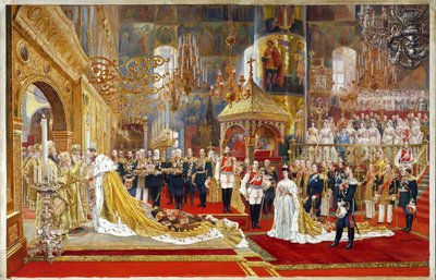 Kroning van Keizer Alexander III en Keizerin Maria Fjodorovna, 1883-1888 door Georges Becker