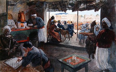 Een café in Marokko door Georges Bertin Scott