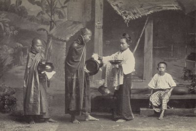 Birma: De Pongyi met zijn Bedelnap door Georges Bertin Scott